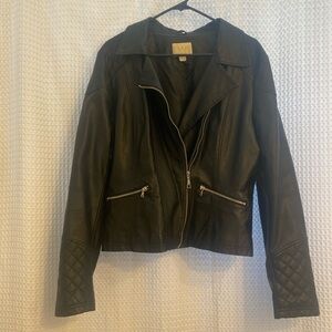 Black faux leather jacket